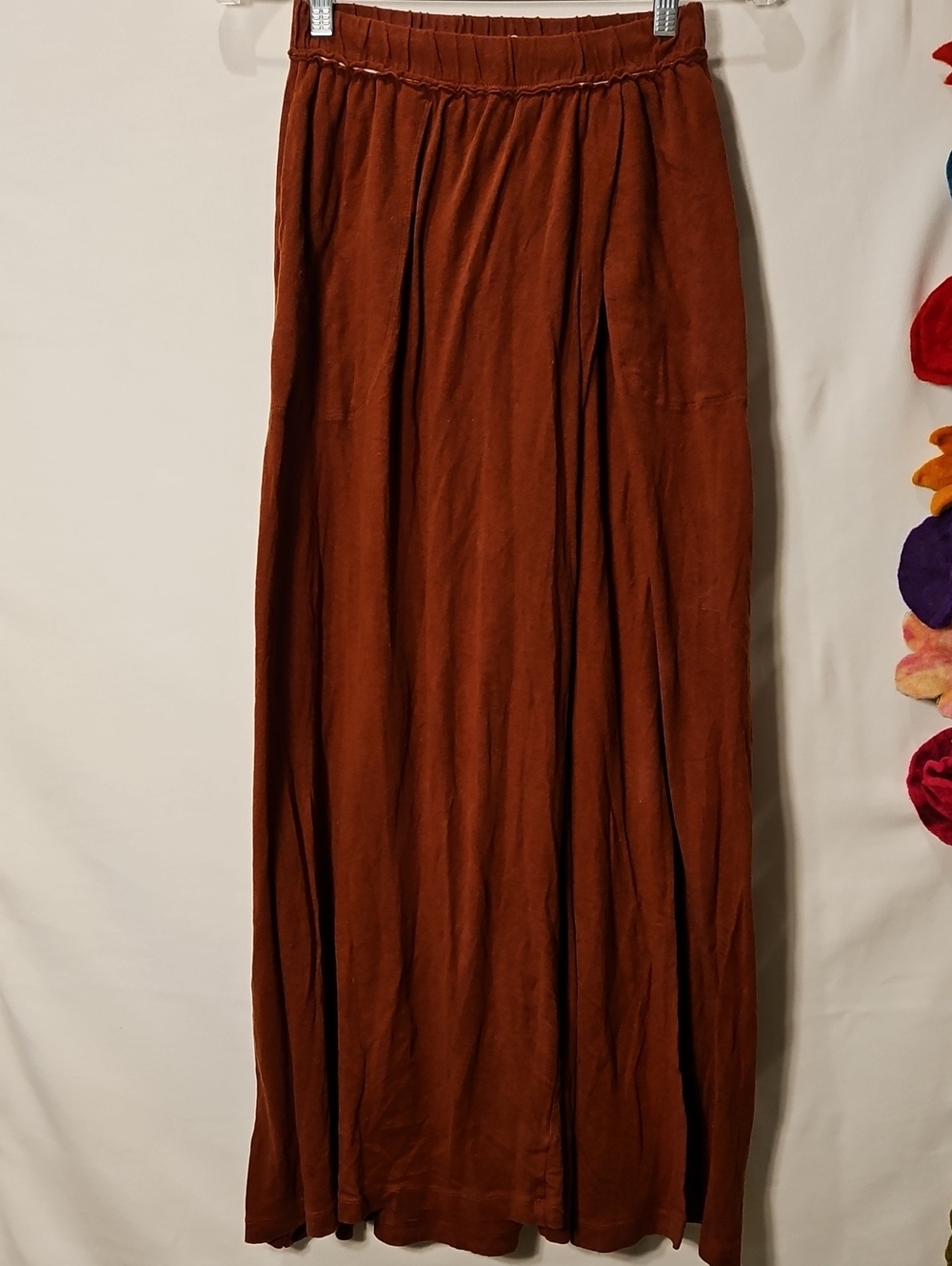 Free People Beach Wide Leg Cotton Pallazzo Pant Rich Rust Brown 0015